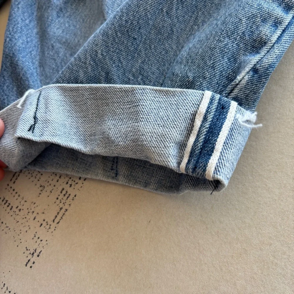 Vintage 80s Levis 501 Selvedge Denim Jean Shorts Light‎ Wash Button Fly